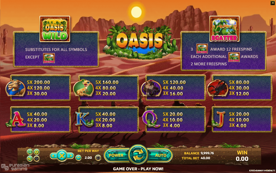 การชนะรางวัลเกมสล็อต Oasis
